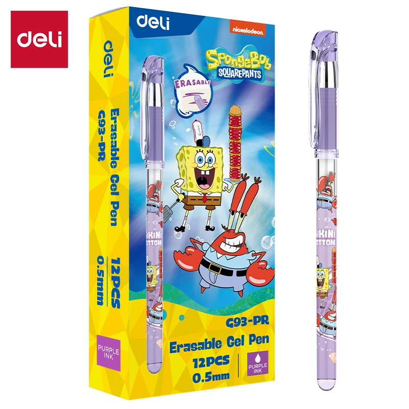 deli EG93-PR Erasable Gel Pen, Bullet tip: 0.5mm, Purple - Image 2