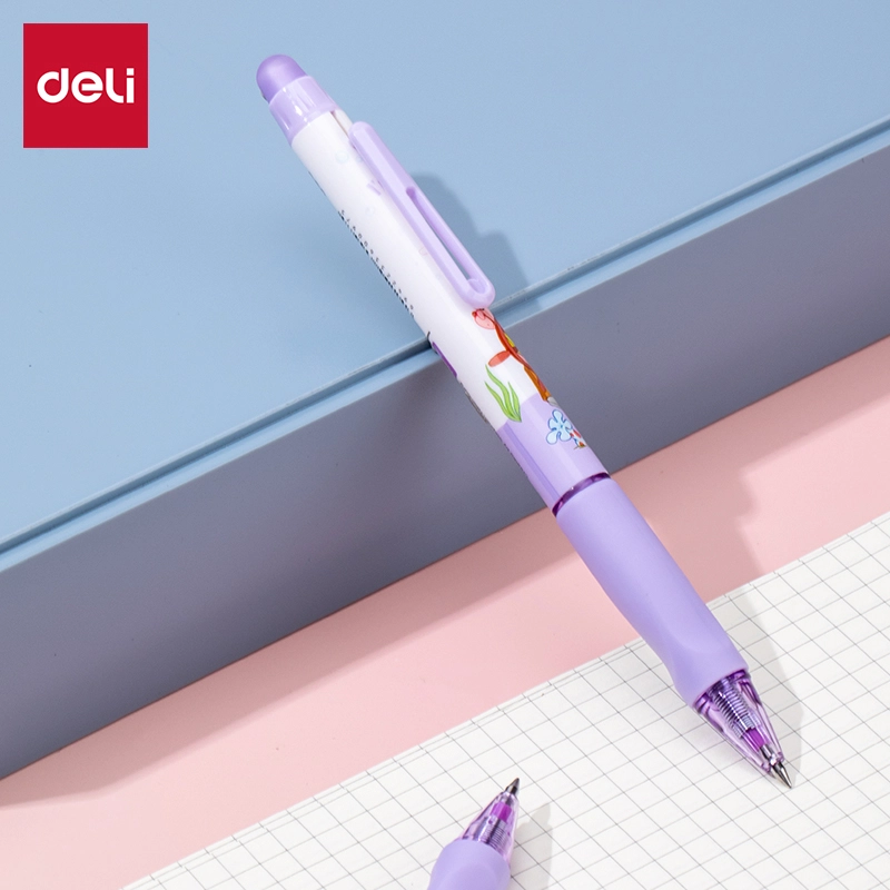 deli EG95-PR Erasable Gel Pen, Bullet tip: 0.5mm, Purple