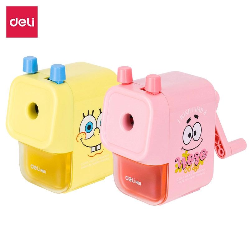 deli EH511 Rotary Sharpener, For graphite pencil φ6.9mm~12mm, Pink, Yellow