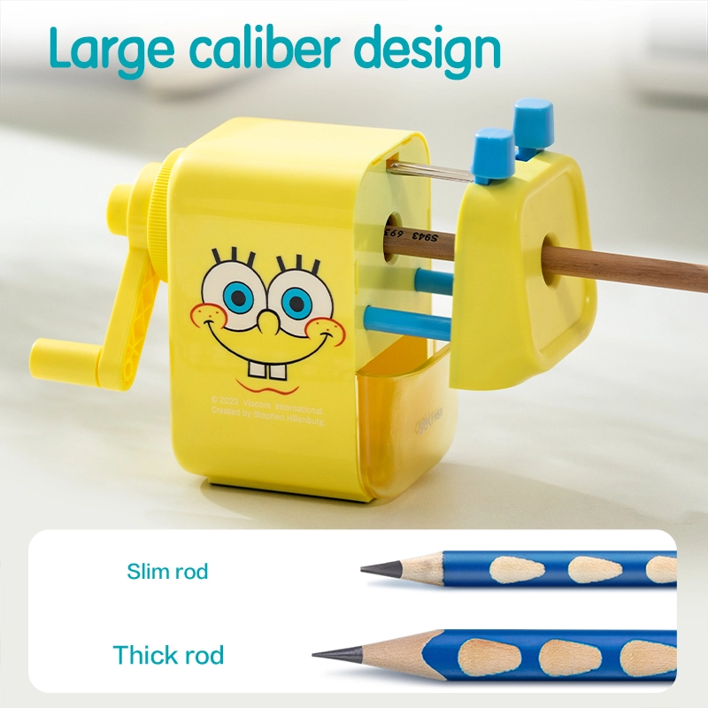 deli EH511 Rotary Sharpener, For graphite pencil φ6.9mm~12mm, Pink, Yellow - Image 3