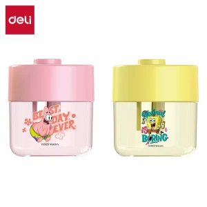 deli EH561 Pencil Sharpener, Pencil Sharpener, Pink, Yellow