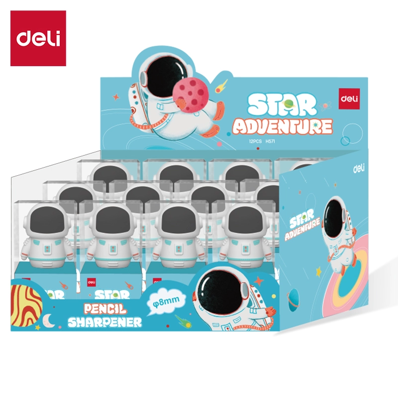 deli EH571 Astronaut Pencil Sharpener, φ6.9-8mm, White - Image 2