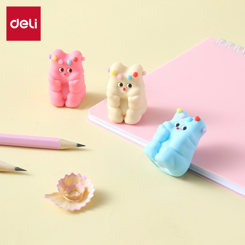 deli EH573 Pupubaby Pencil Sharpener, Pink, Blue, Grey