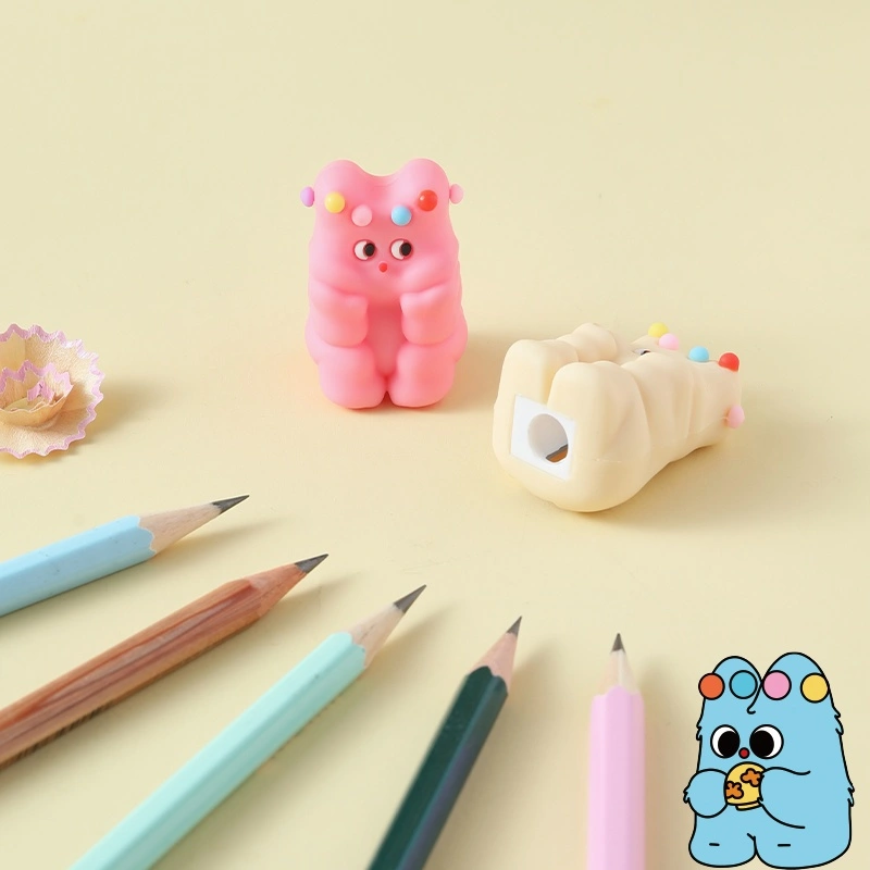 deli EH573 Pupubaby Pencil Sharpener, Pink, Blue, Grey - Image 5