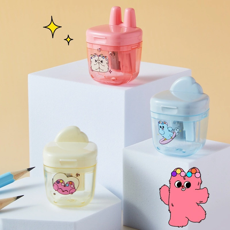 deli EH573 Pupubaby Pencil Sharpener, Pink, Blue, Grey - Image 9