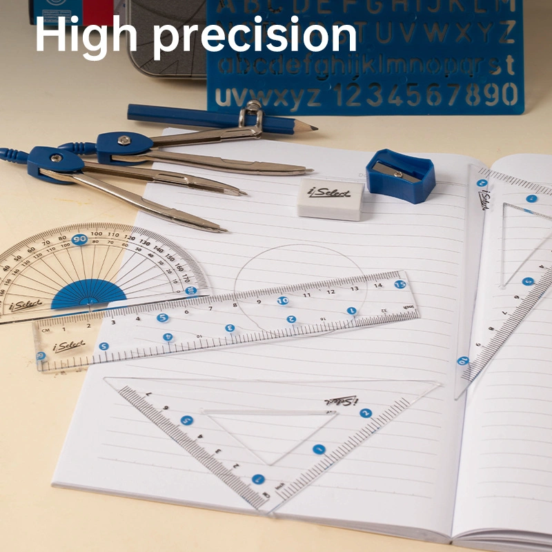 deli EH619 Drafting Set, 10pcs;Ø up to 270 mm, Blue - Image 4