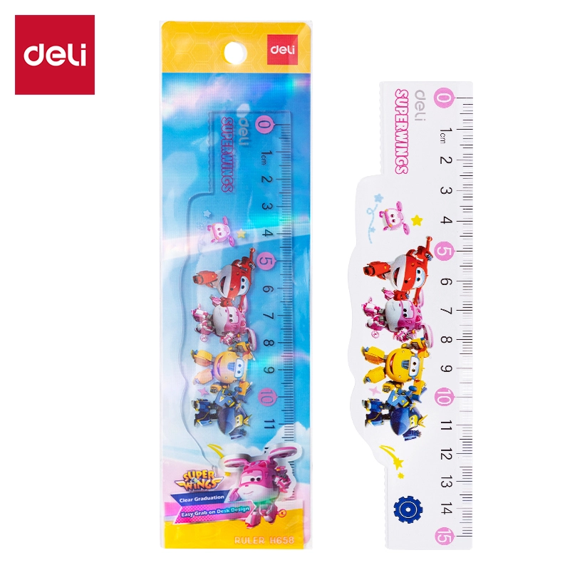 deli EH658 Ruler, 15cm, Yellow, Pink - Image 2