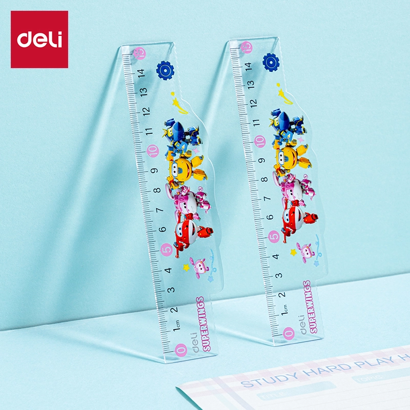 deli EH658 Ruler, 15cm, Yellow, Pink