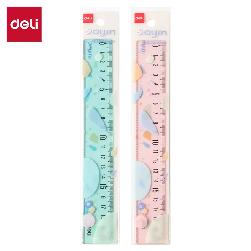 deli EH659 Ruler, 20cm, Blue, Pink - Image 2