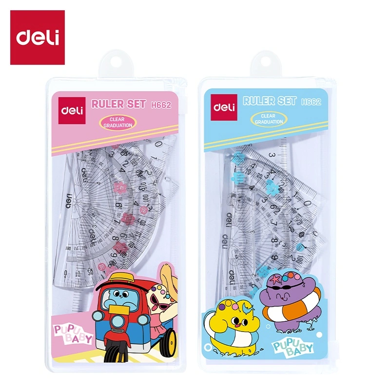 deli EH662 Ruler Set, Pink, Blue - Image 2