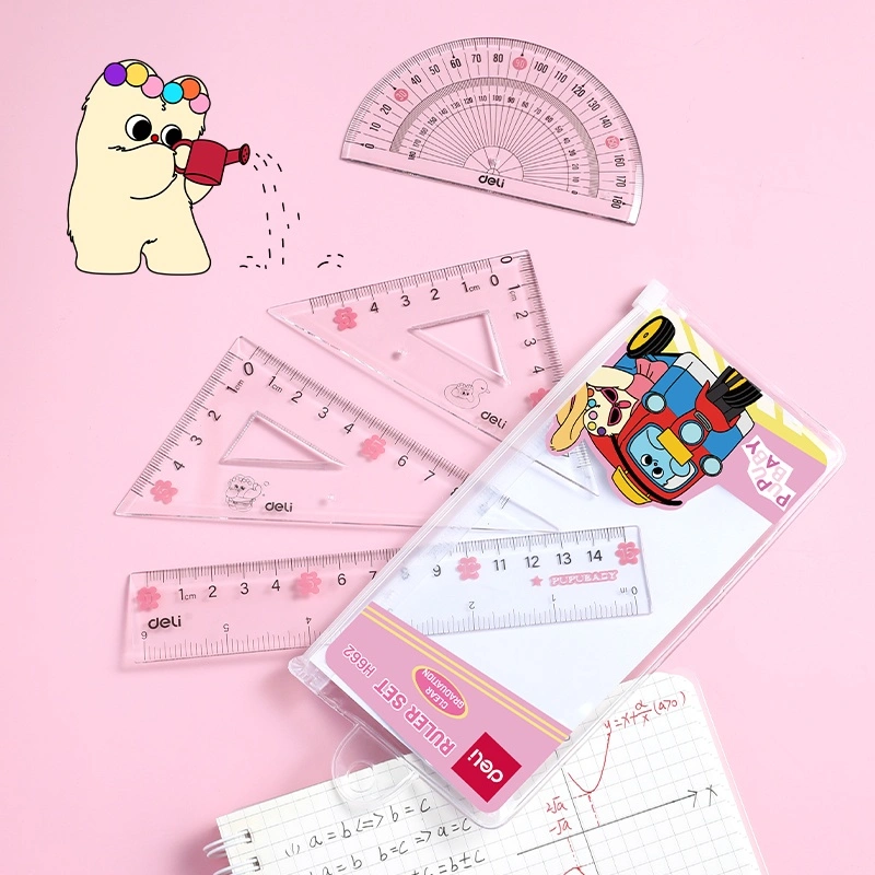 deli EH662 Ruler Set, Pink, Blue - Image 4