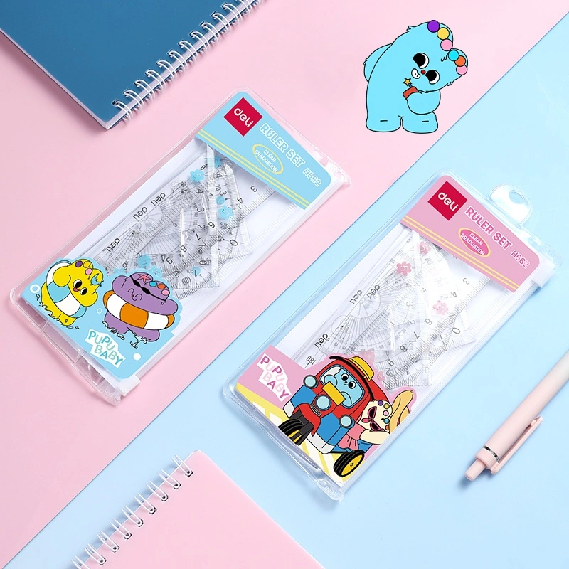 deli EH662 Ruler Set, Pink, Blue - Image 5