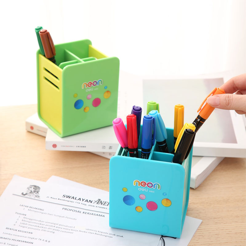 deli EH85104 Pen Holder, 80x85x105mm, Assorted Colors - Image 8