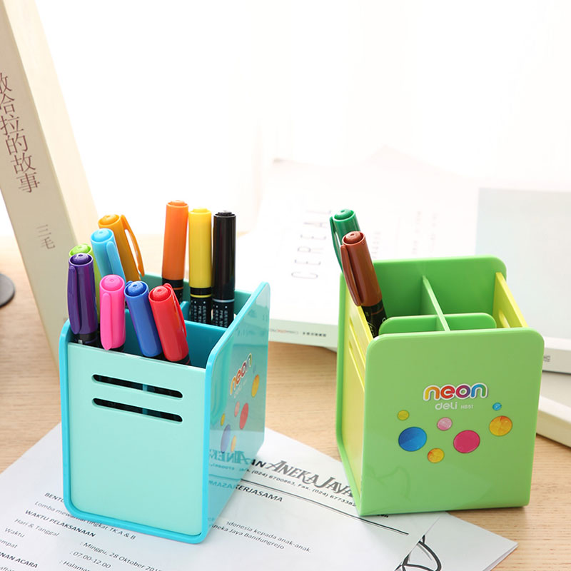 deli EH85104 Pen Holder, 80x85x105mm, Assorted Colors