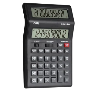 deli EM049 Dual Display Calculator, Black