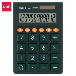 deli EM130 Portable Calculator, 70.2*8.5*112.2mm, Green