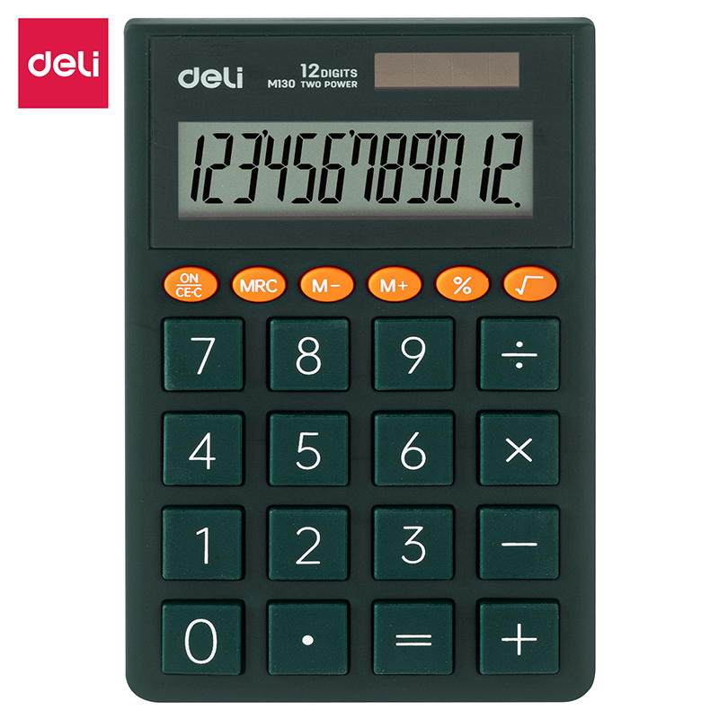 deli EM130 Portable Calculator, 70.2*8.5*112.2mm, Green