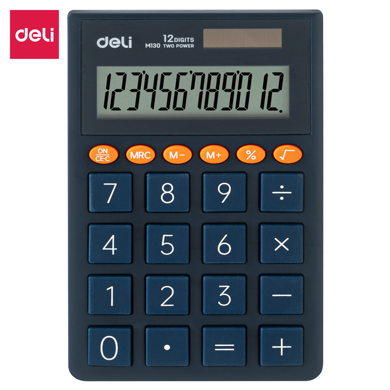 deli EM130 Portable Calculator, 70.2*8.5*112.2mm, Blue