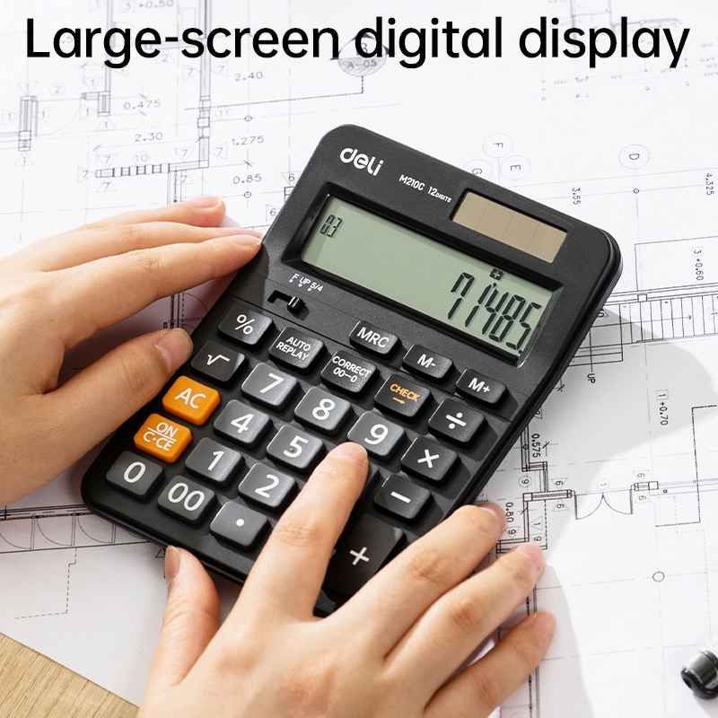 deli EM210C Calculator, 12 digits, Black - Image 2
