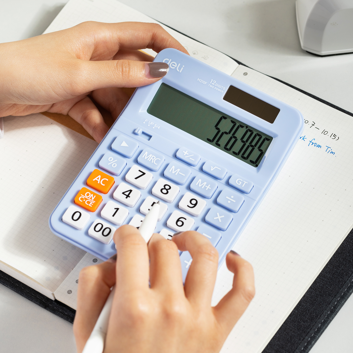 deli EM210F Calculator, 108.7*152.1*29.8mm, Green - Image 4