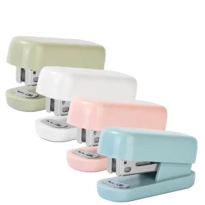 deli EM212 Mini Stapler, White, Pink, Blue