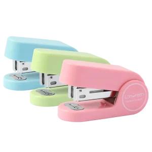 deli EM413 Mini Stapler, Blue, Green, Pink