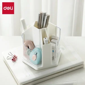 deli EM433 Rotating Pen Holder, White