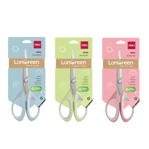 deli EM640 Scissors, Blue, Green, Pink