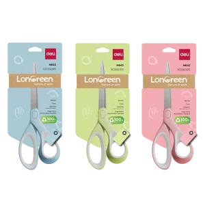 deli EM642 Scissors, Blue, Green, Pink