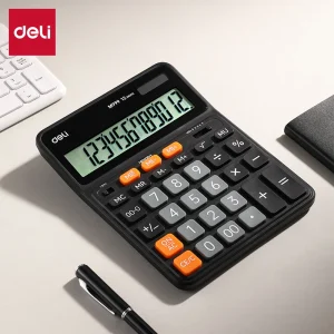 deli EM999 Dual Memory Calculator, Black
