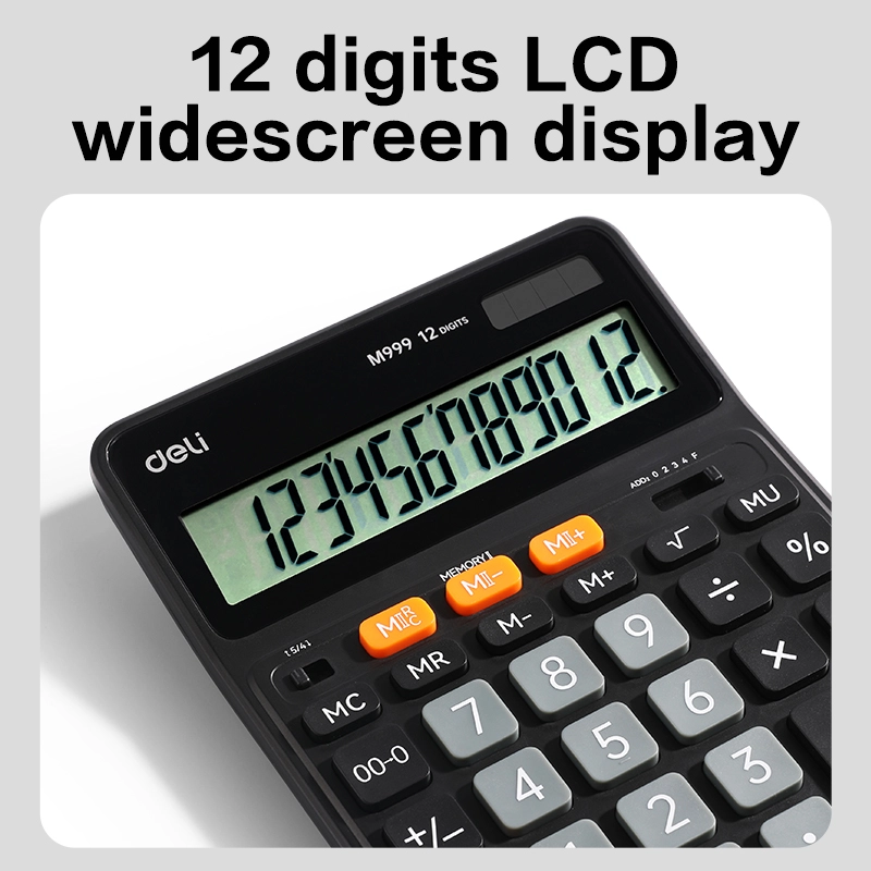 deli EM999 Dual Memory Calculator, Black - Image 4