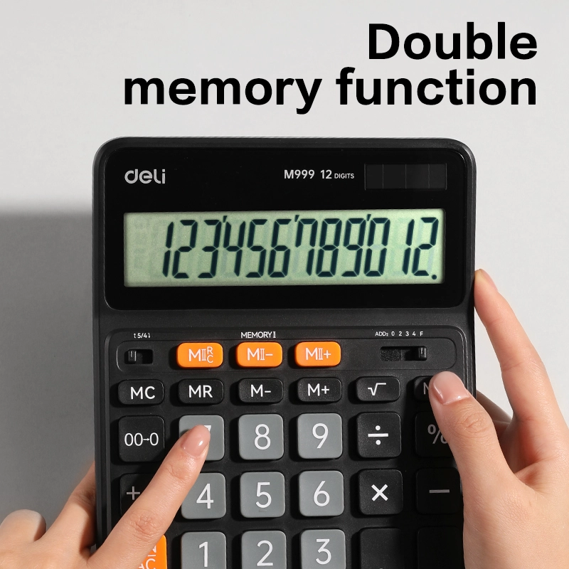 deli EM999 Dual Memory Calculator, Black - Image 5