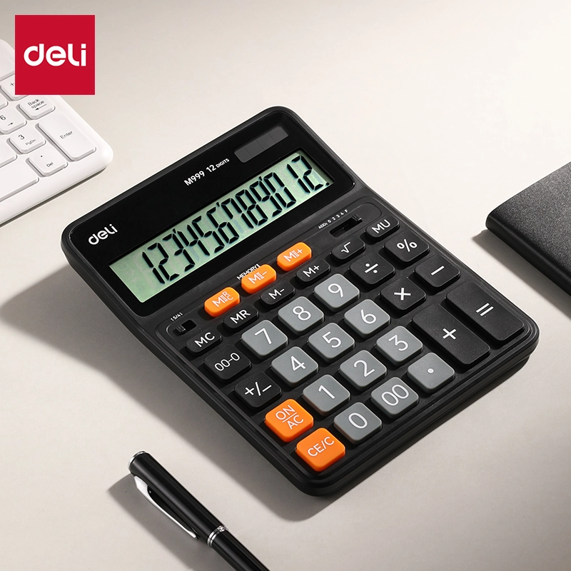 deli EM999 Dual Memory Calculator, Black
