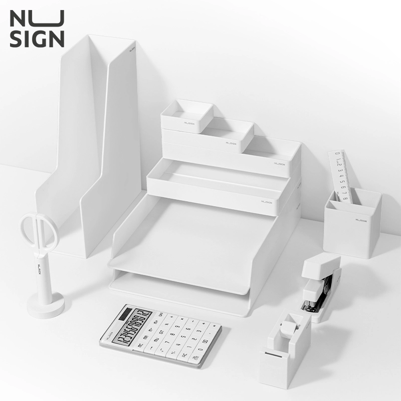 deli ENS003 Desk Organizer Set, White - Image 2