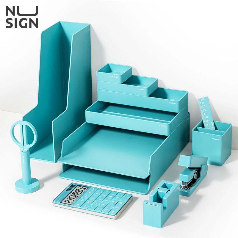 deli ENS003 Desk Organizer Set, Blue - Image 2