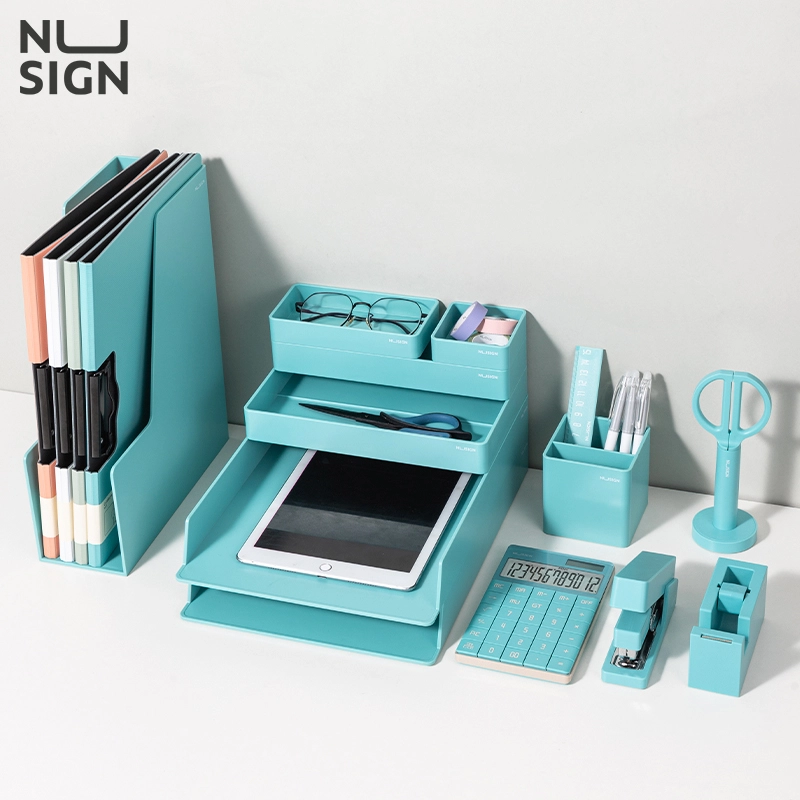 deli ENS003 Desk Organizer Set, Blue