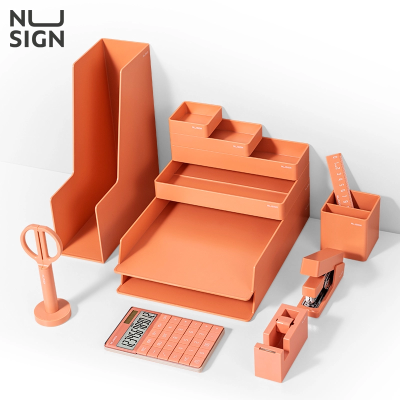deli ENS003 Desk Organizer Set, Pink - Image 2