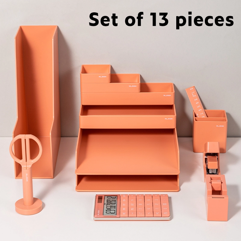 deli ENS003 Desk Organizer Set, Pink - Image 3