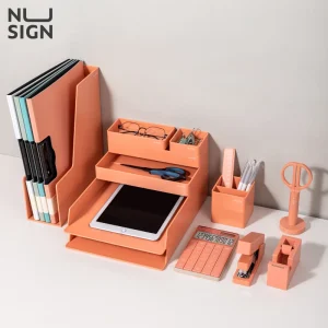 deli ENS003 Desk Organizer Set, Pink
