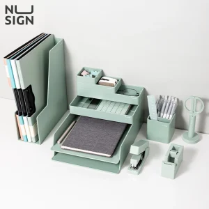deli ENS003 Desk Organizer Set, Green