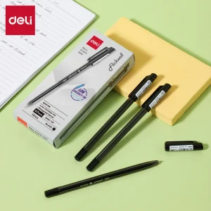deli EQ100-BK Ballpoint Pen, Black