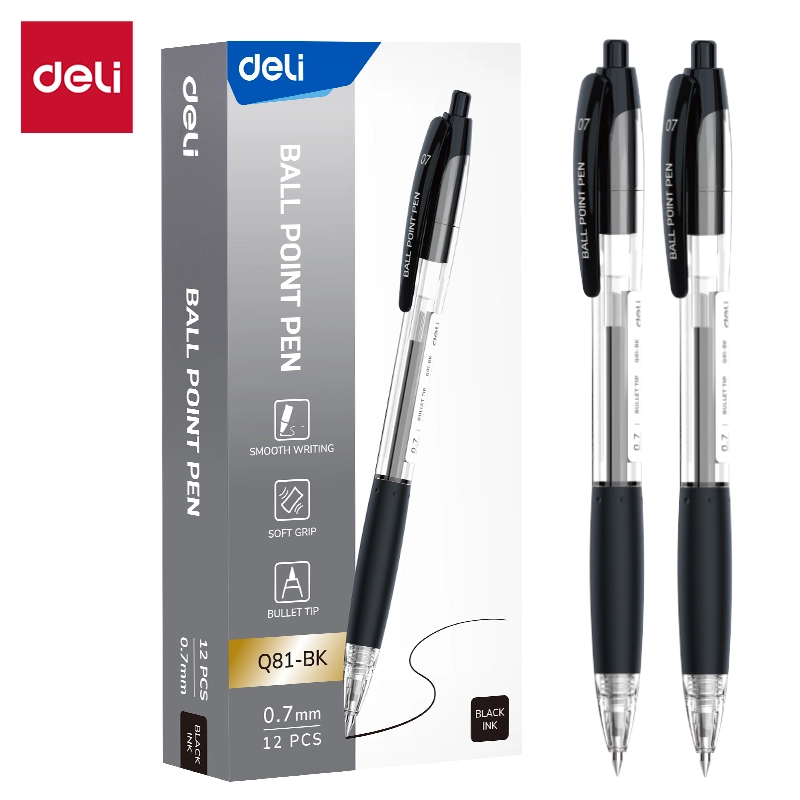 deli EQ81-BK Ballpoint Pen, Black - Image 2