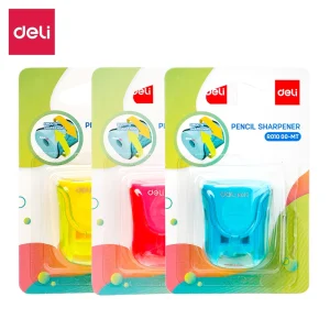 deli ER01000-MT Pencil Sharpener, 1 hole for pencil φ8mm, Yellow, Red, Blue