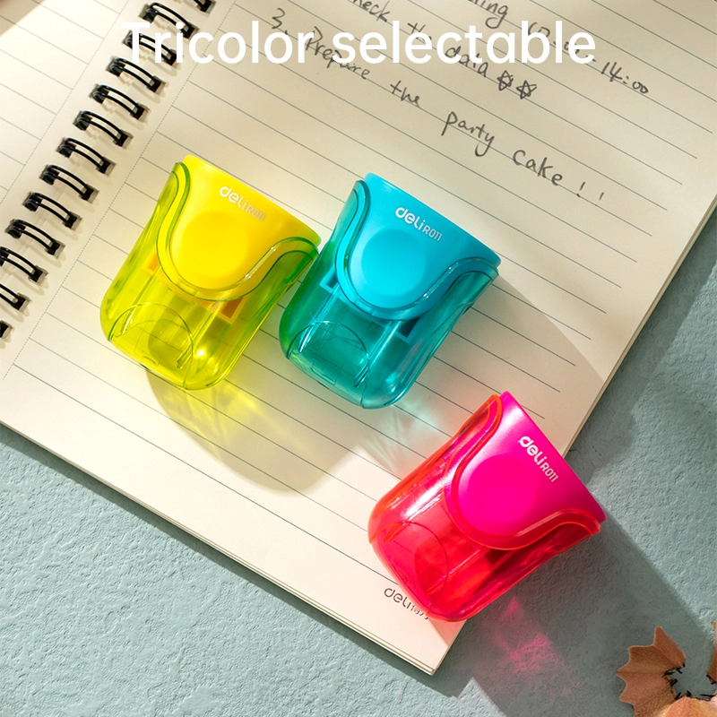 deli ER01100-MT Pencil Sharpener, 2 hole-for pencil φ8mm/φ12mm, Yellow, Red, Blue - Image 5