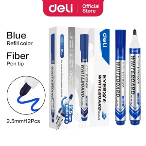 deli EU016-BL Whiteboard Marker, Bullet tip: 2.5mm, Blue