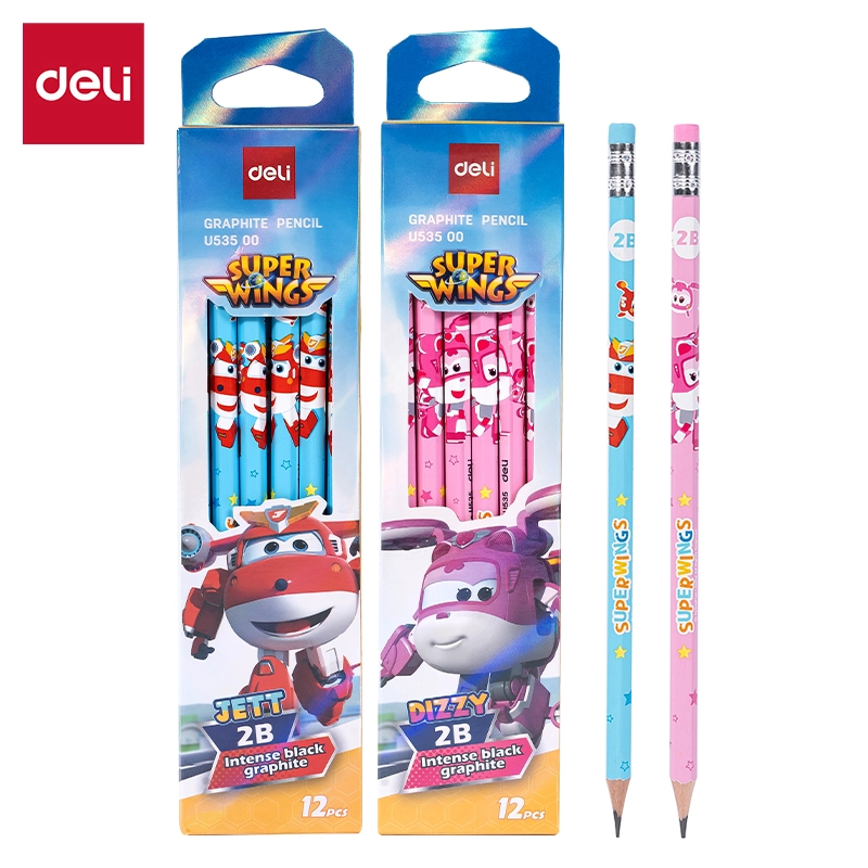 deli EU53500 Graphite Pencil, 2B, Assorted Colors - Image 2