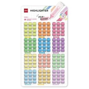 deli EU628-J Highlighter, 12 Colors