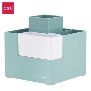 deli EZ072 Pen Holder, Size: 120*120*123(mm) PET Material, Green
