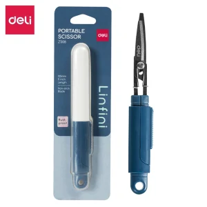 deli EZ508 Portable Scissors, 125mm 5inch Length, Blue
