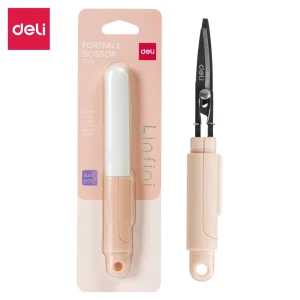 deli EZ508 Portable Scissors, 125mm 5inch Length, Pink